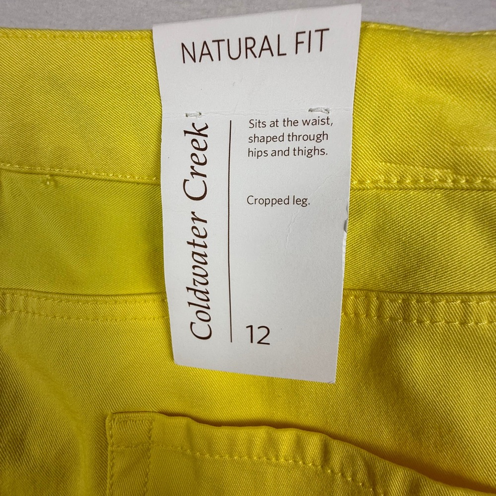 COLDWATER CREEK‎ Womens Natural Fit Cropped Jeans Pants Size 12 Yellow NWT - Picture 6 of 9